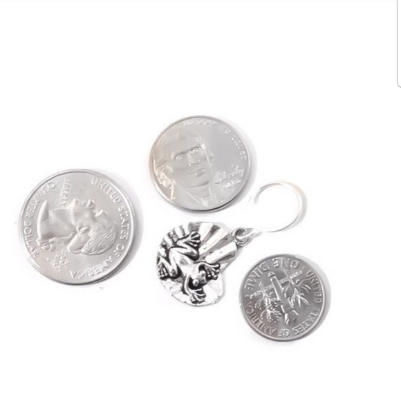 🐸🌿 925 Frog on a Lily Pad Earrings🌿🐸 - Picture 4 of 4